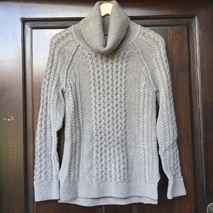 BEBE- Cowl neck cable knit sweater SZ Small